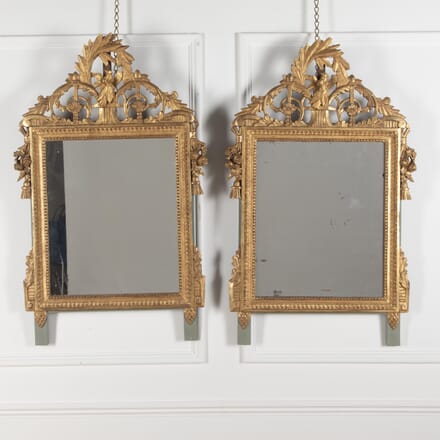 Pair of 20th Century French Louis XVI Style Giltwood Mirrors MI3929710