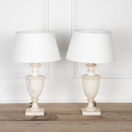 Pair Of 20th Century Italian Veined Alabaster Table Lamps LT8027068