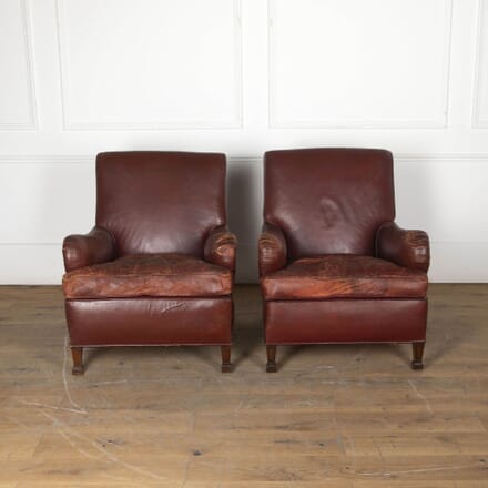 Pair of 20th Century Leather Armchairs CH2728264
