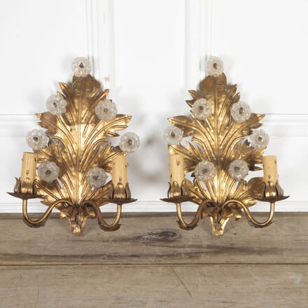 Pair of 20th Century Metal Applique Wall Lights LW8024540