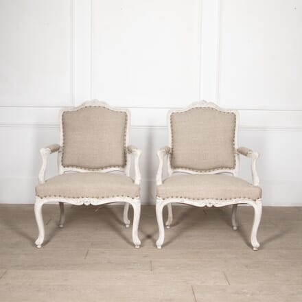 Pair of 20th Century Painted Fauteuil Chairs CH8428359