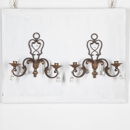 Pair of 20th Century Poillerat Style Candle Wall Lights LL1529868