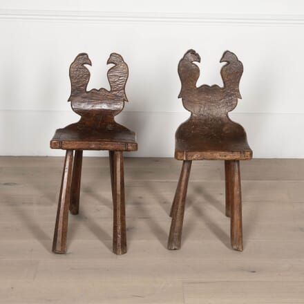 Pair of 20th Century Sculptural Carved Rustic Chairs CH1532513