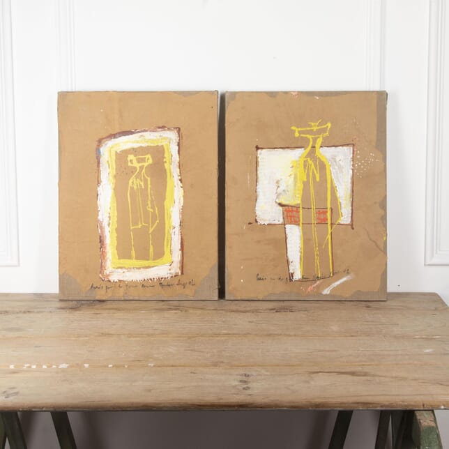 Pair of 21st Century Abstract Mixed Media Paintings WD1531367