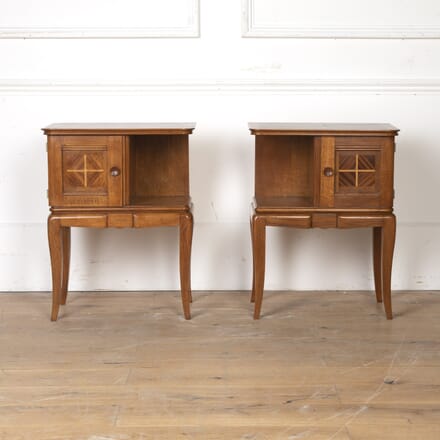 Pair of Art Deco Oak and Mahogany Bedside Cabinets BD8519679