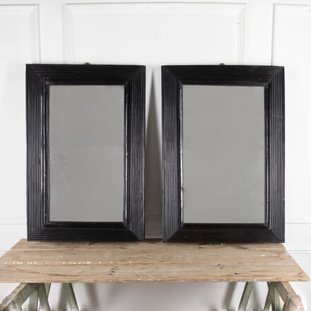 Pair Of 19th Century Black Ebony Mirrors MI5225904