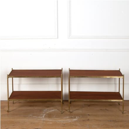 Pair of Brass and Mahogany End Tables BD3510924