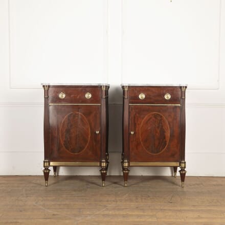 Pair of Brass Banded and Inlaid Mahogany Cupboards BU3932965