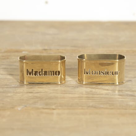 Pair of Brass 20th Century Mr & Mrs Napkin Rings DA1521648