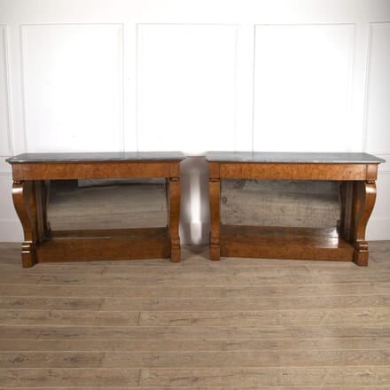 Pair of French Burr Maple Console Tables CO3915793