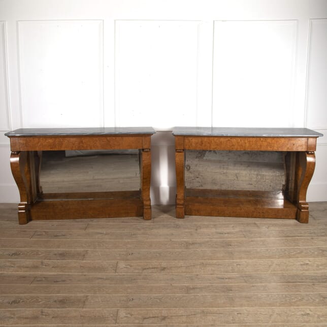 Pair of French Burr Maple Console Tables CO3915793