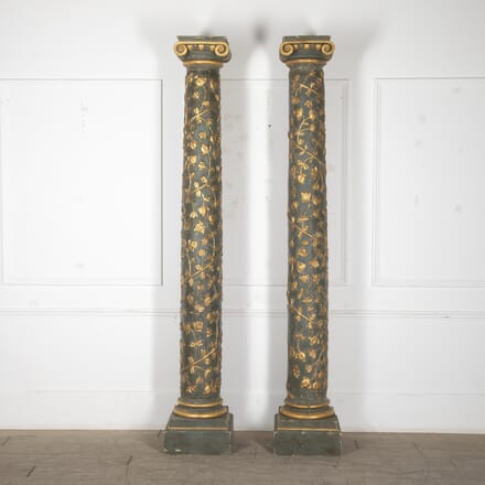 Pair of 17th Century Carved Columns GA4824417