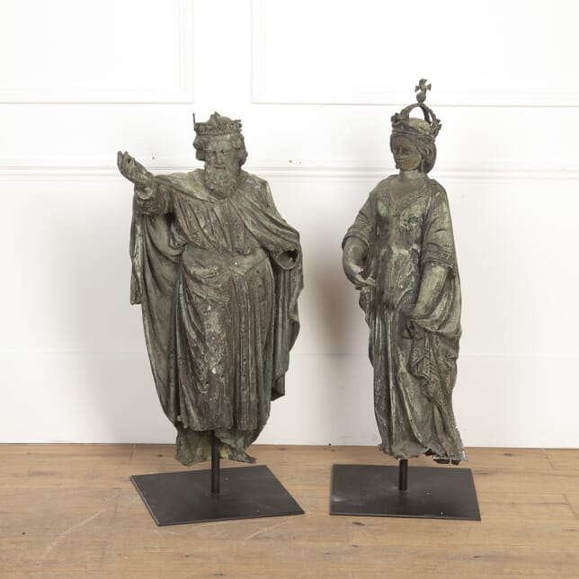 Pair of 18th Century Cast Copper Statues GA8021364