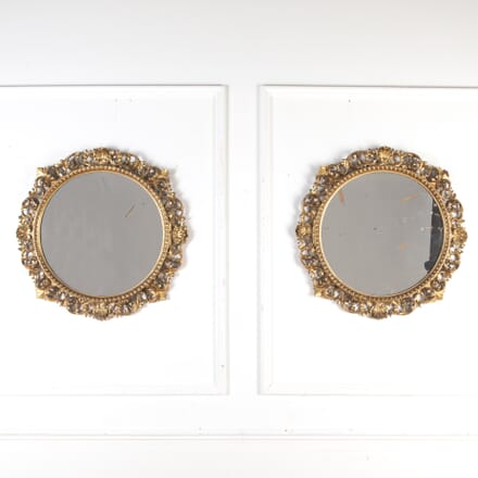 Pair of Circular Florentine Mirrors by Maples Co. MI8023042