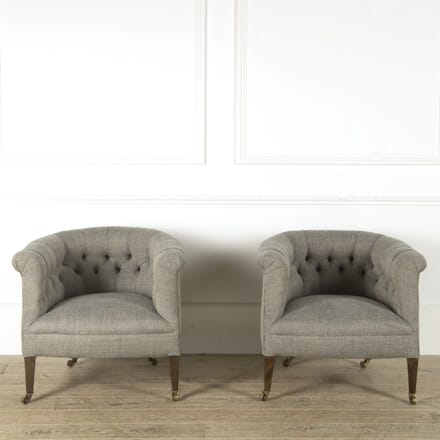 Pair of Edwardian Upholstered Tub Chairs CH209221