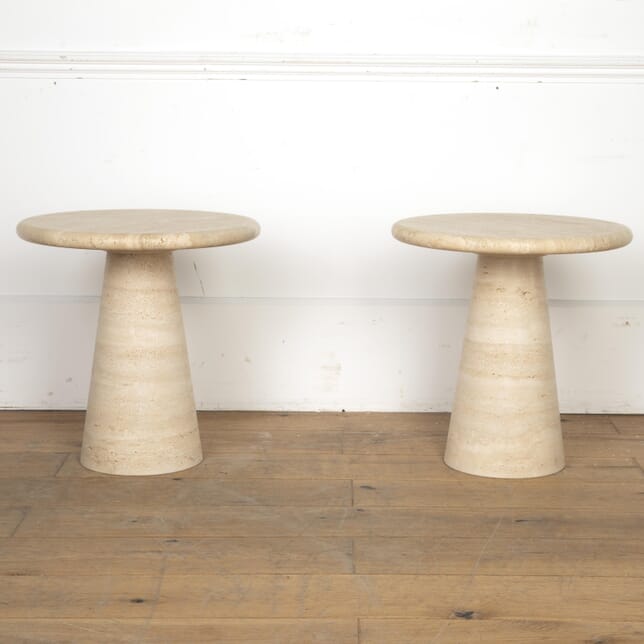 Pair of Contemporary Travertine Side Tables CO4629528