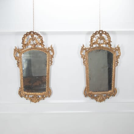 Pair of Early 19th Century Carved Wood and Gilded Florentine Mirrors MI6533619