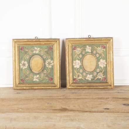 Pair of Early 19th Century Italian Frames with Earlier Wax Medallions WD7531914