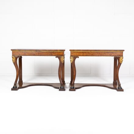 Pair of Early 19th Century Italian Walnut and Burr Yew Console Tables CO0625071