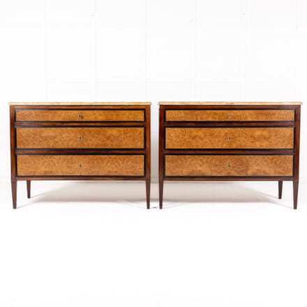 Pair of Early 19th Century Mahogany and Burr Oak Commodes CC0632899