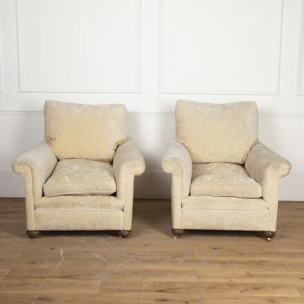 Pair of Early 20th Century Bun-footed Armchairs CH1021473