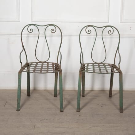Pair of Early 20th Century French Iron Garden Armchairs CH1527643