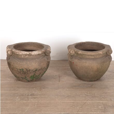 Pair of Early 20th Century Terracotta Scroll Pots GA0911493