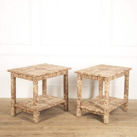 Pair of English Toile de Jouy Side Tables CO4116400