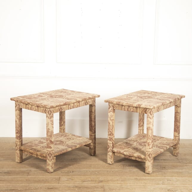 Pair of English Toile de Jouy Side Tables CO4116400