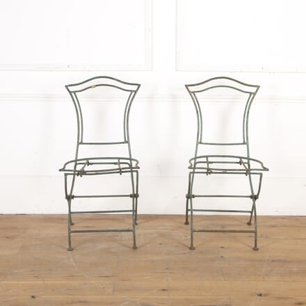 Pair of 20th Century Folding Metal Chairs CH5519845