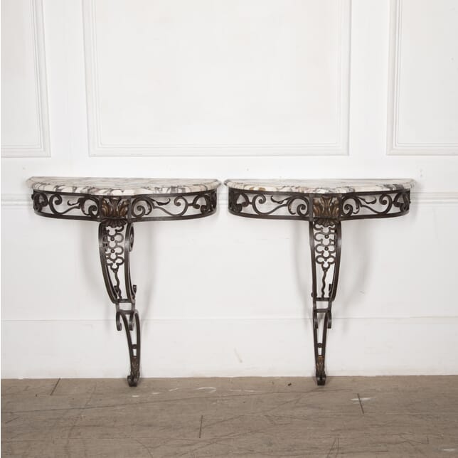 Pair of French 20th Century Iron Console Tables CO4527235