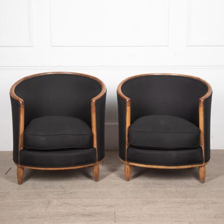 Pair of French Art Deco Tub Armchairs CH4830964