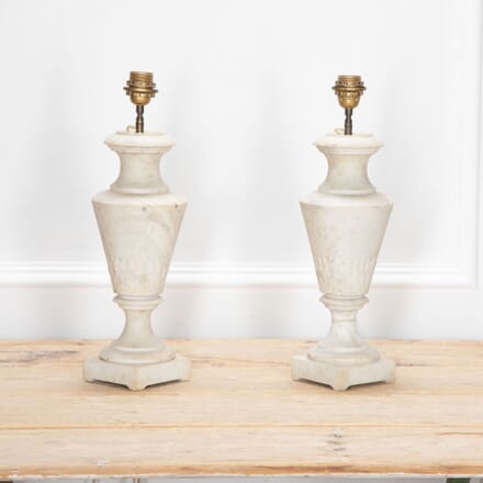 Pair of French Early 20th Century Marble Balustrade Lamps LT2834108