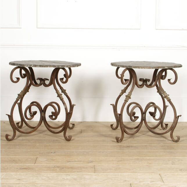 Pair of French Forged Iron Side Tables CO4517866
