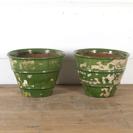 Pair of French Green Glazed Planters DA2013978