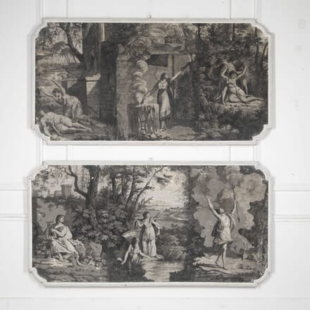 Pair of 19th Century French Grisaille Painted Panels WD4125642