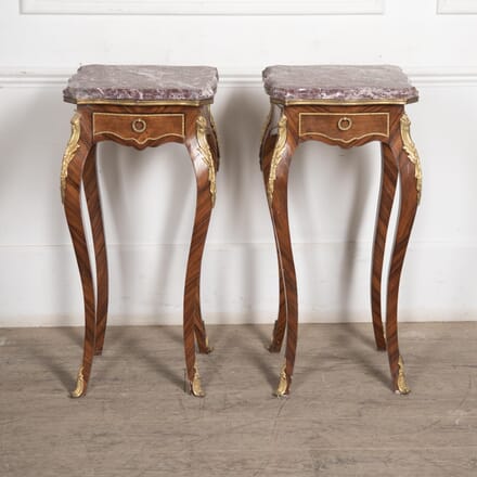 Pair Of French Kingwood and Marble Topped Side Tables CO8827374