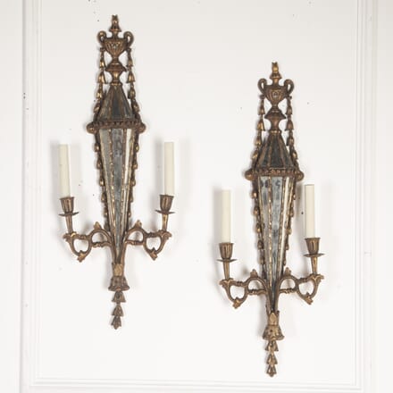 Pair of French Mirrored Wall Candelabra LW8113794