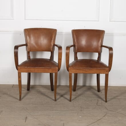 Pair Of 20th Century French Leather Bridge Chairs CH1522773