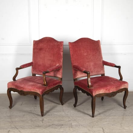 Pair of French Walnut 18th Century Elbow Chairs CH4125721