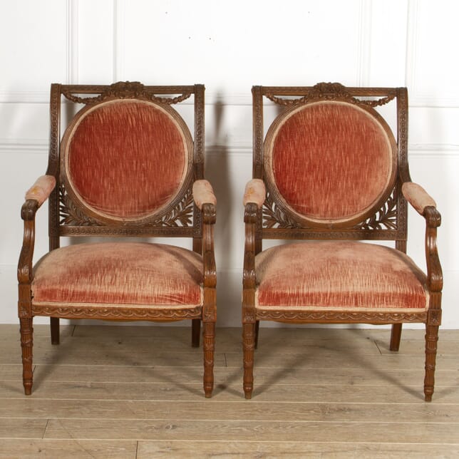 Pair of French Walnut Armchairs CH5217534