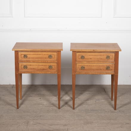 Pair of French Walnut Marquetry Bedside Chests BD4830953