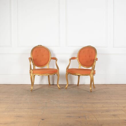Pair of Geo III Giltwood Open Armchairs CH0334142