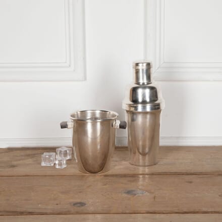 Pair Of German Silver Plated Cocktail Shaker And Ice Bucket DA5834122