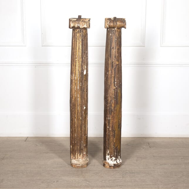 Pair of 19th Century Gilded Column Fragments OF9925791