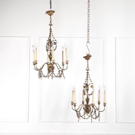 Pair of 20th Century Gilt Metal Chandeliers LC6022543