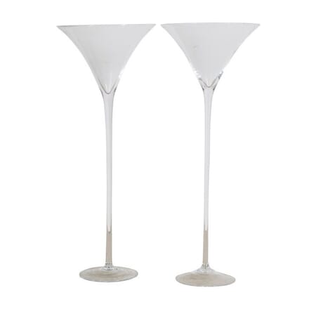 Pair of Huge Hand-Blown Glass 'Martini' Glasses DA0154799