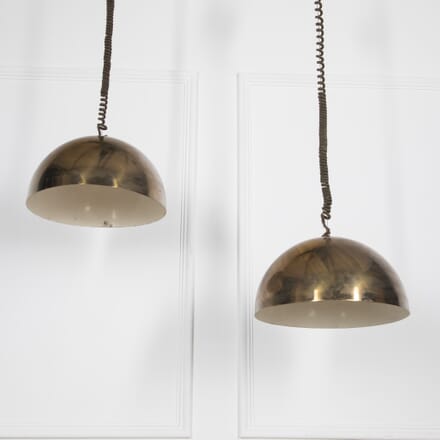 Pair of Mid-Century Italian Brass Pendant Lights LC6529367