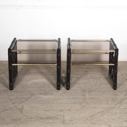 Pair of 20th Century Italian Ebonised Bamboo Side Tables CO4525418