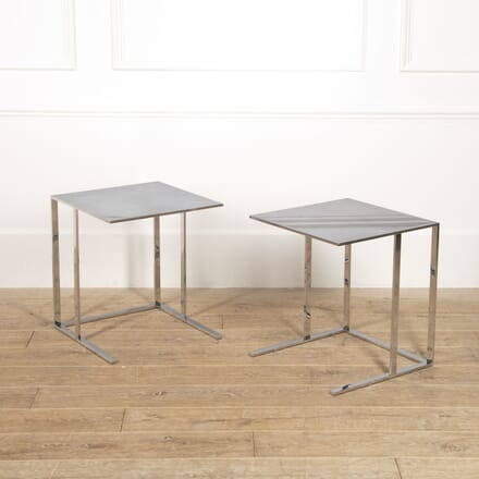 Pair of Italian Stainless Steel End Tables TC0516703